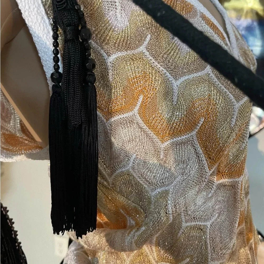 Exclusive MISSONNI bag in burgundy, new condition. Silk weave and rich stones. - Picture 7 of 16